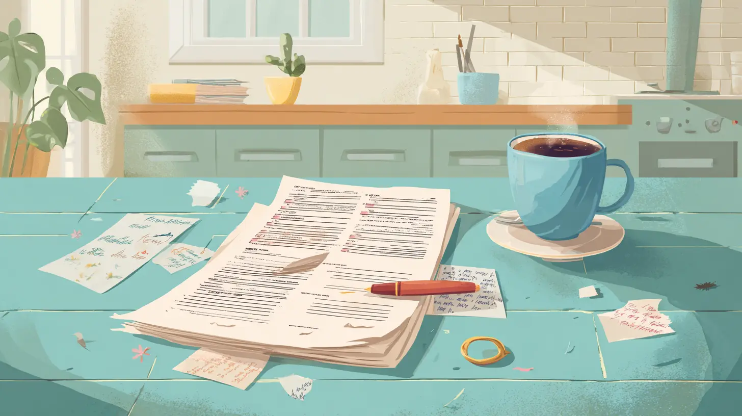 A messy kitchen table